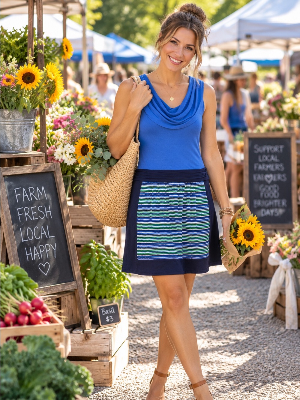 DECODE 1.8 soft blue knit dress, S.